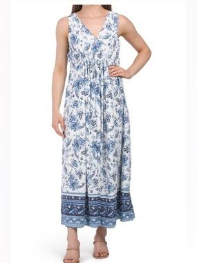 Lucky Brand Paisley Print Sleeveless Maxi Dress Size 2X